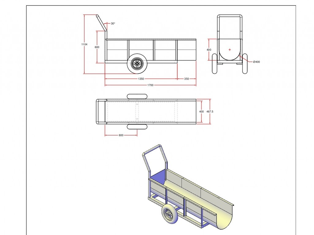 Imagem do produto Carrinho para suíno machucado