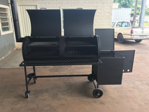 Imagem do produto Defumador pit smoker em Aço Carbono, modelo de 30 quilos a 120 quilos com Pintura alta temperatura